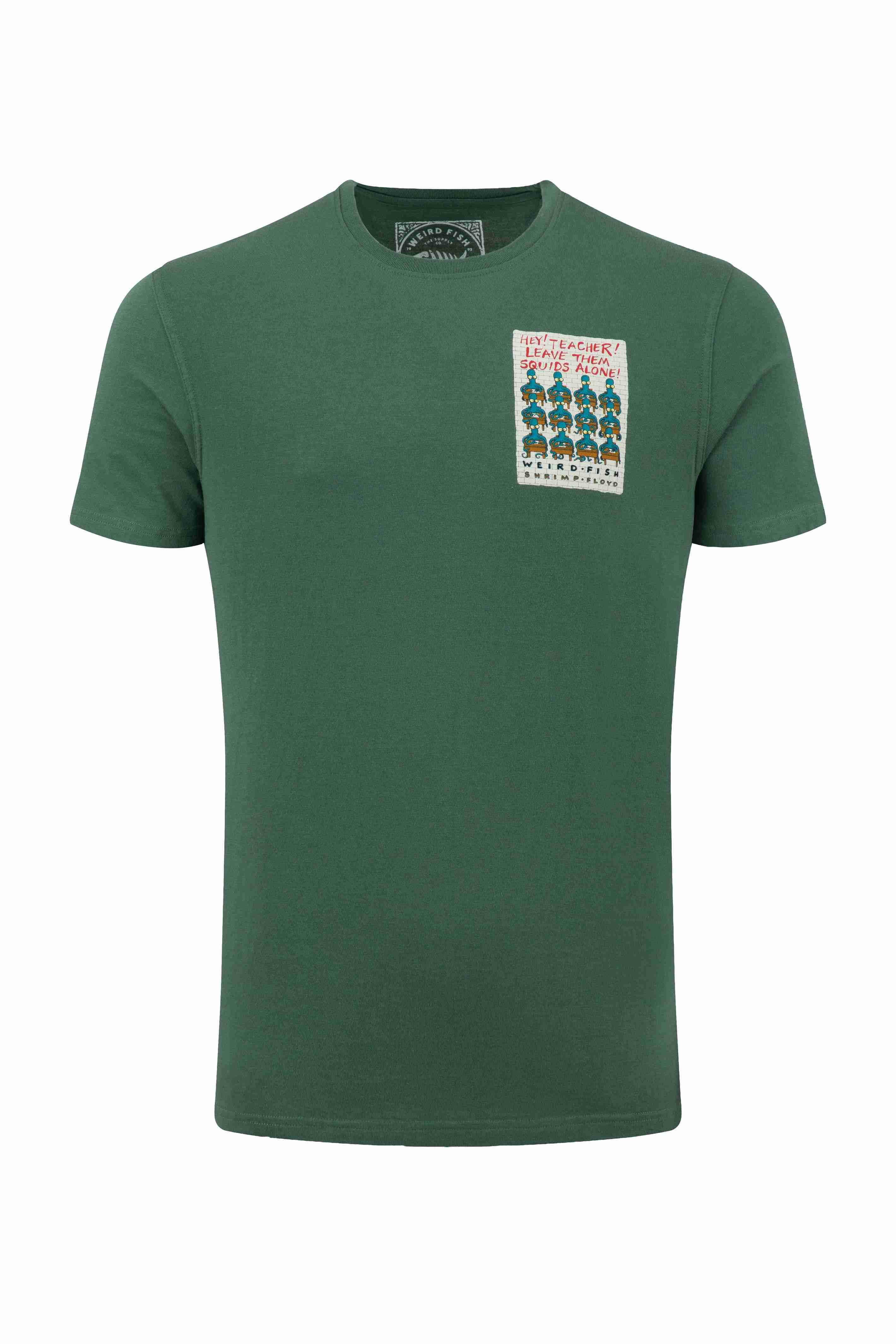 Hey Teacher Back Print Artist T-Shirt Dusky Green