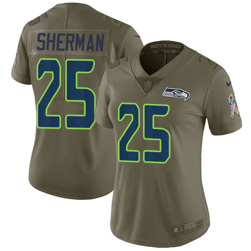 Official NFL S S Seahawks #25 Richard Sherman Team Color Limited Je...