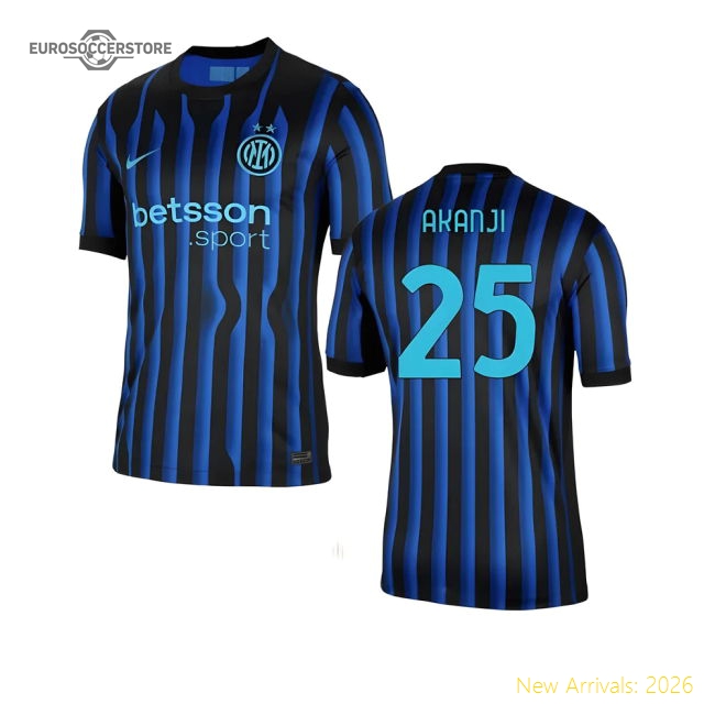 High-quality 2025-2026 Inter Milan Home Shirt (akanji 25)
