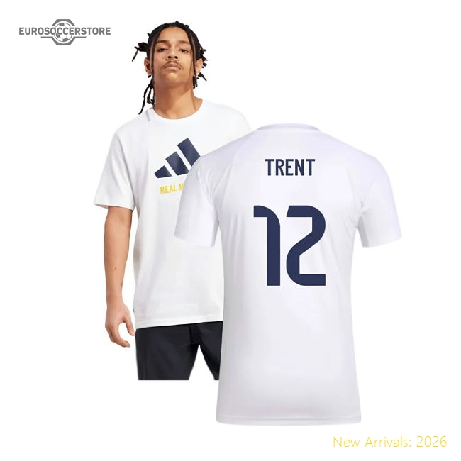 Popular 2025-2026 Real Madrid Seasonal Graphic Tee (White) (Trent 12)