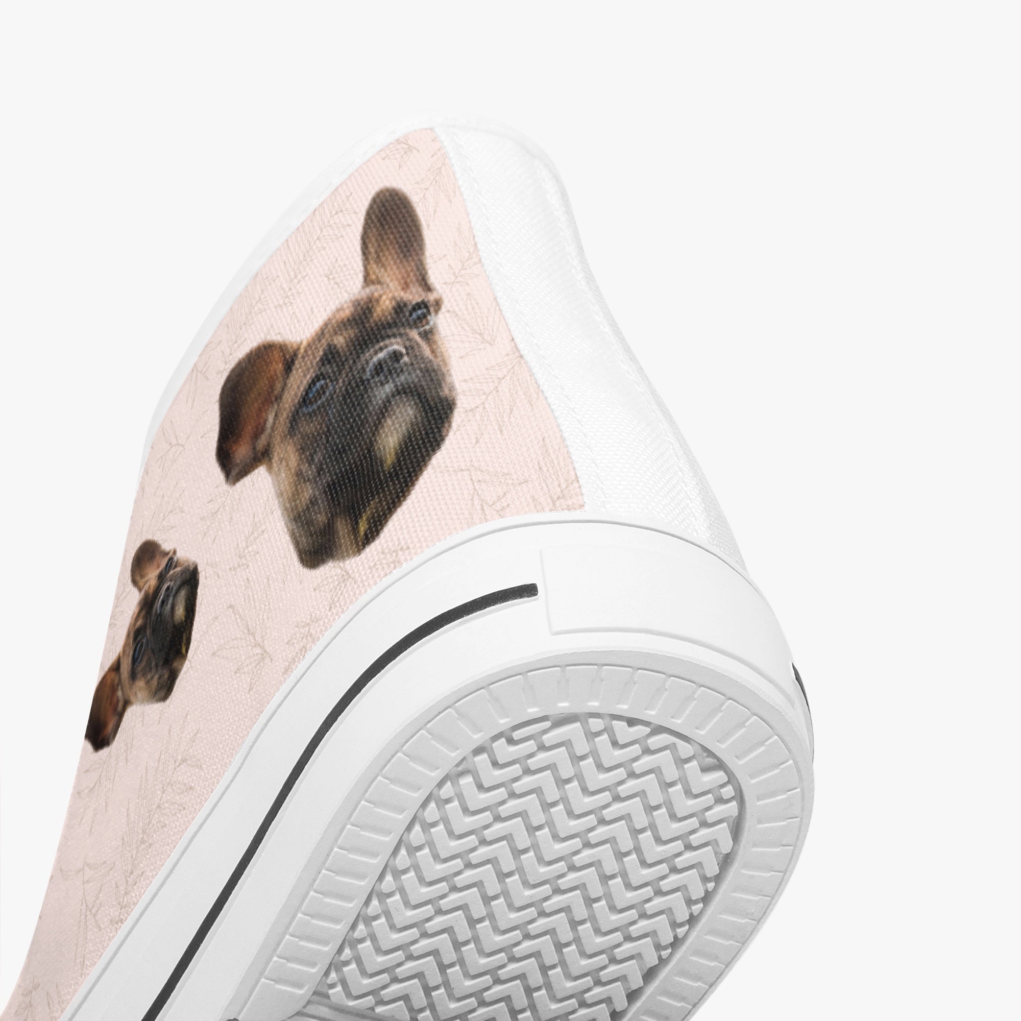 Durable Personalized Classic High-top Canvas Shoes Frenchie Themed Wear