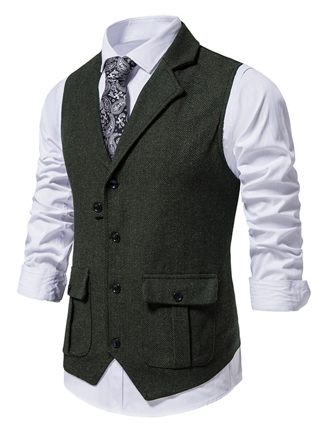 Men's Vest Waistcoat Gilet Formal Wedding Work Business Casual Spring