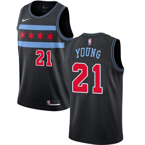 Nike Clippers Black Chicago Bulls #21 Jersey - NBA Fan Apparel