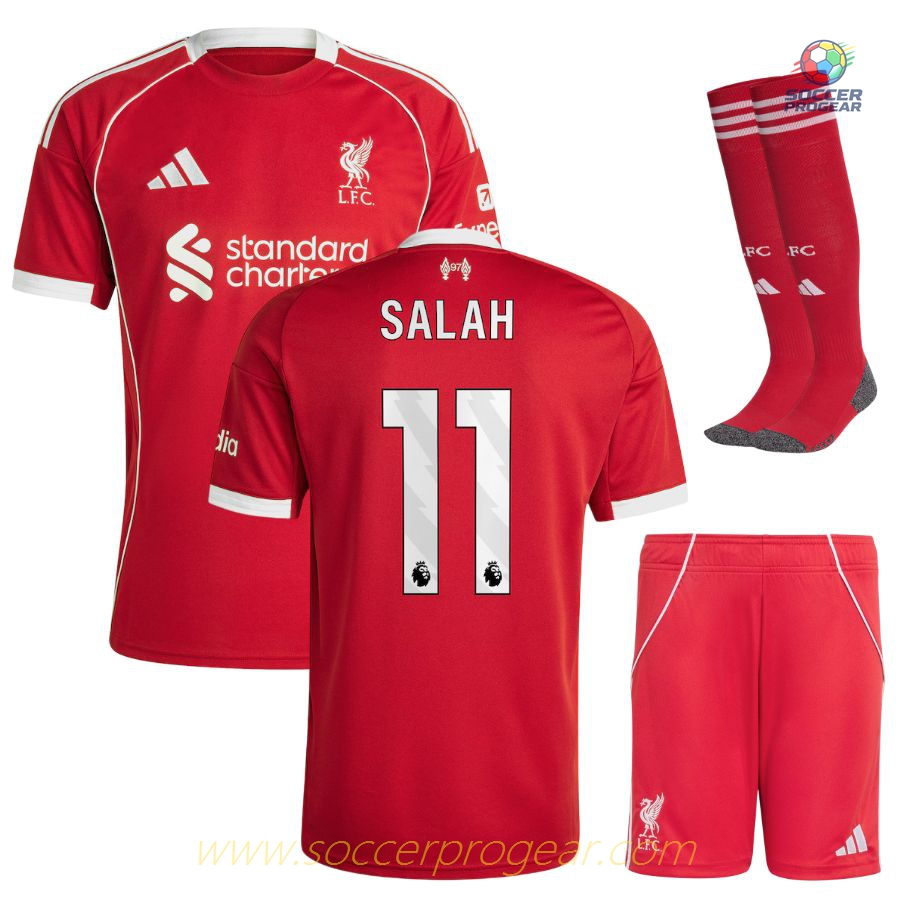 Liverpool Home Child Kit Shirt 2025/26 Collection Salah