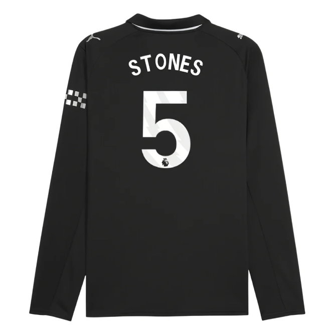 2025-2026 Man City Long Sleeve Away Shirt (Stones 5)