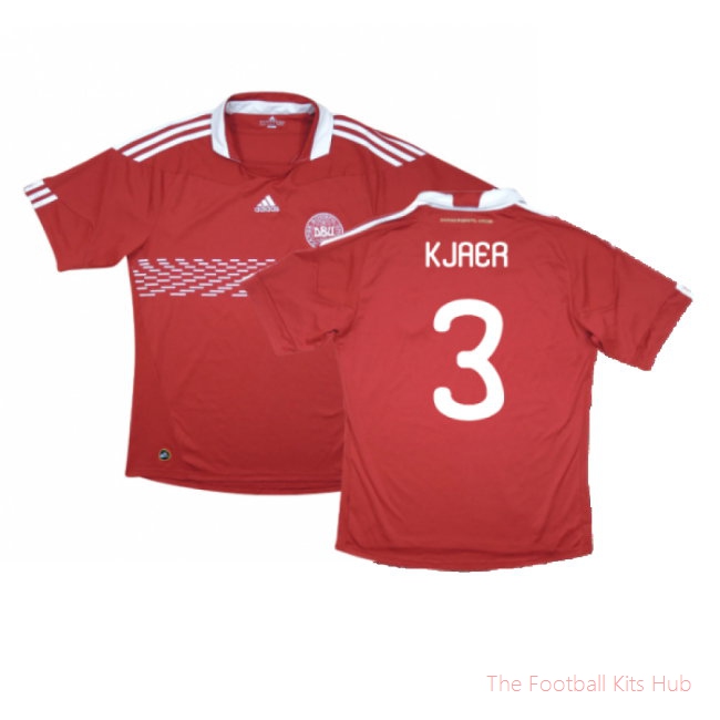 Denmark 2010-11 Home Shirt (M) (Excellent) (Kjaer 3)