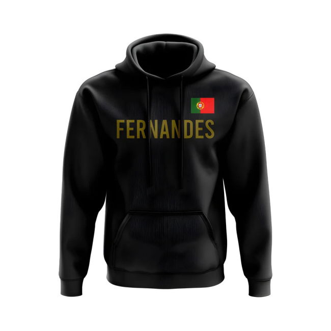 Bruno Fernandes Portugal Name Hoody (Black) Euro Oranje