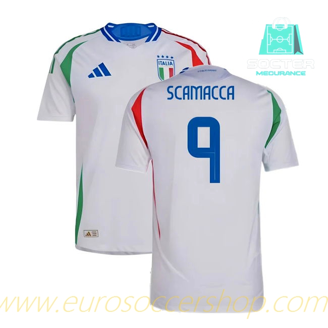Premium 2024-2025 Season Italy Away Jersey (SCAMACCA 9)
