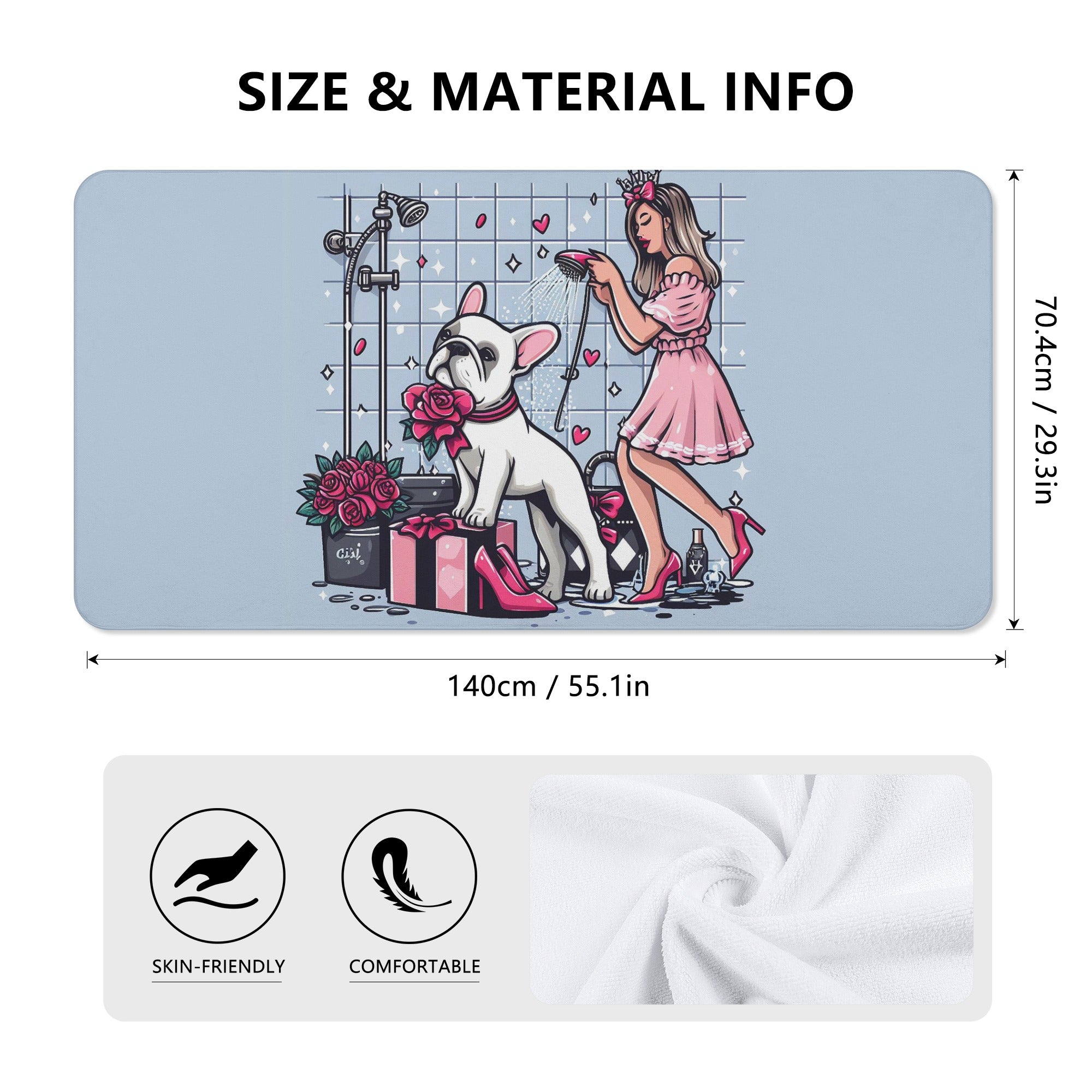 Durable Comfortable Lola - Non-slip Bath Towel Paw Protection