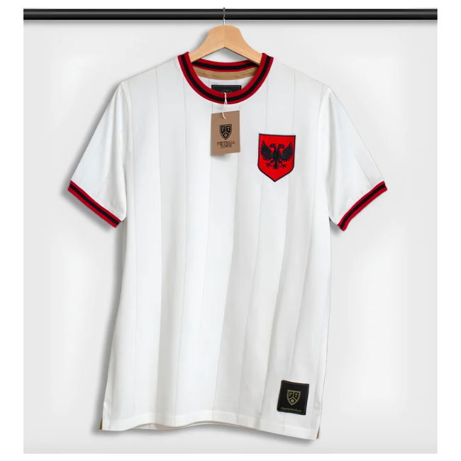 Albania Shqiponje White Retro Football Shirt