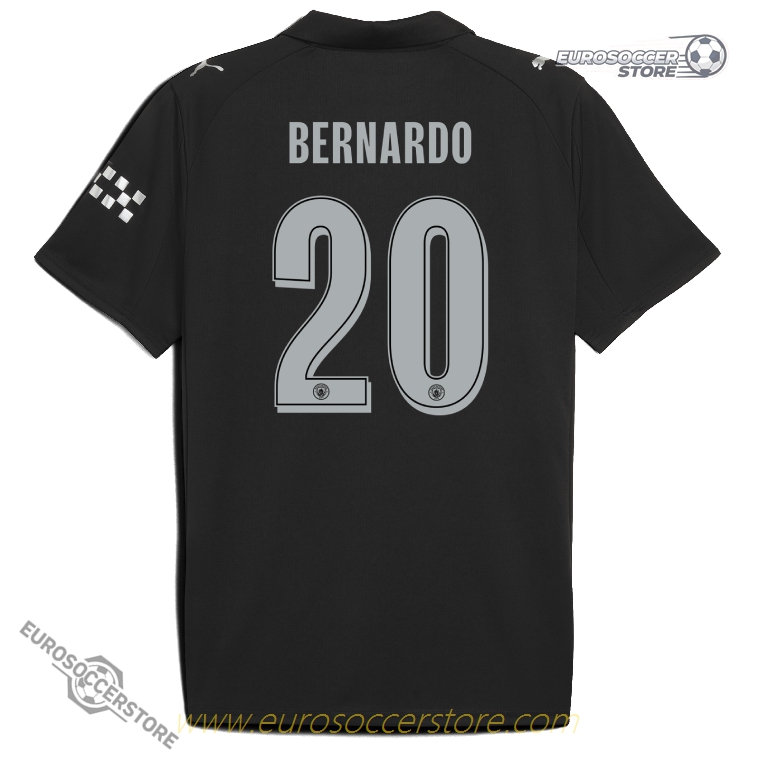 Manchester City's 25-26 UCL Away Jersey Featuring BERNARDO with Number 20