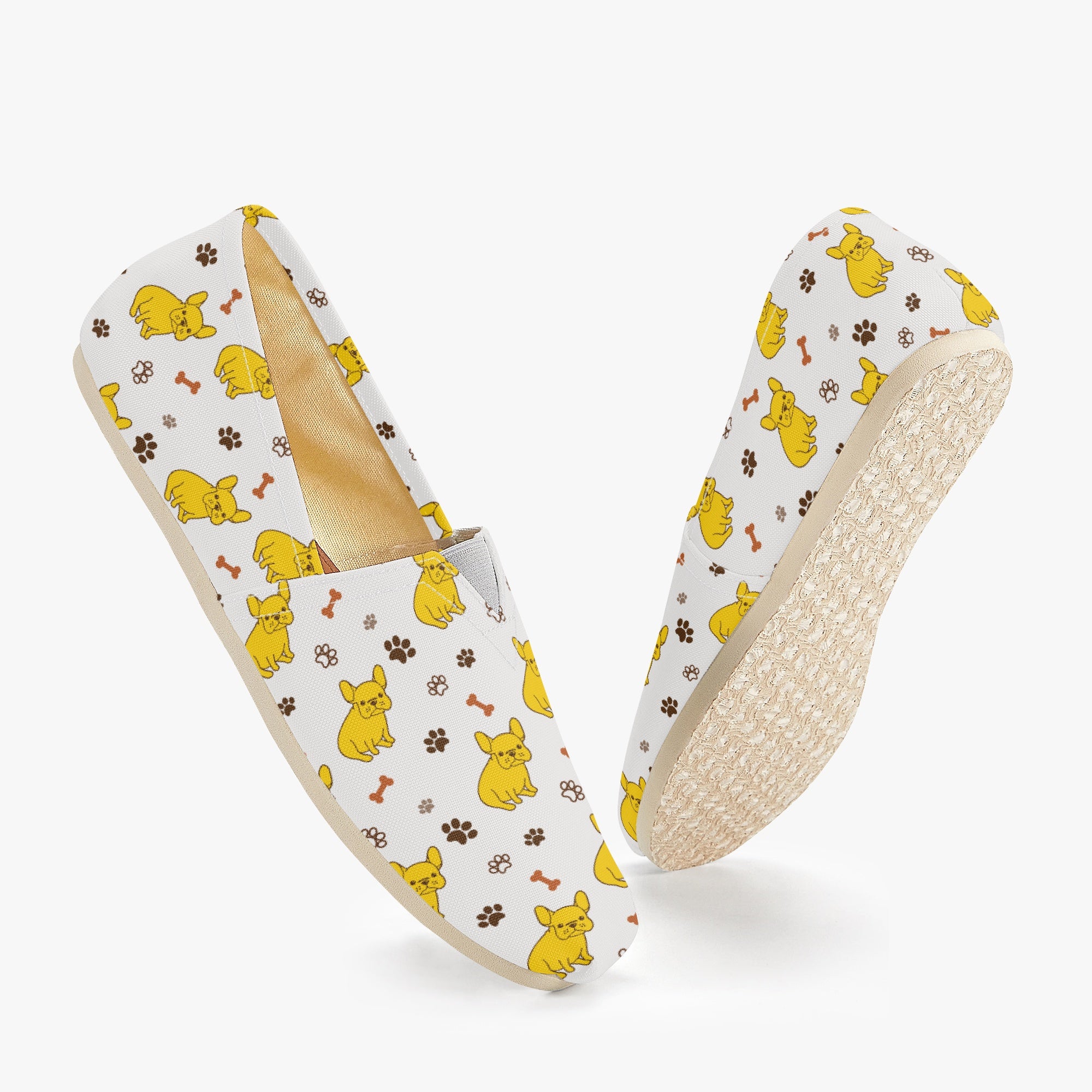 Fashion-Forward Silver - Casual Canvas Shoes for French Bulldog Lovers