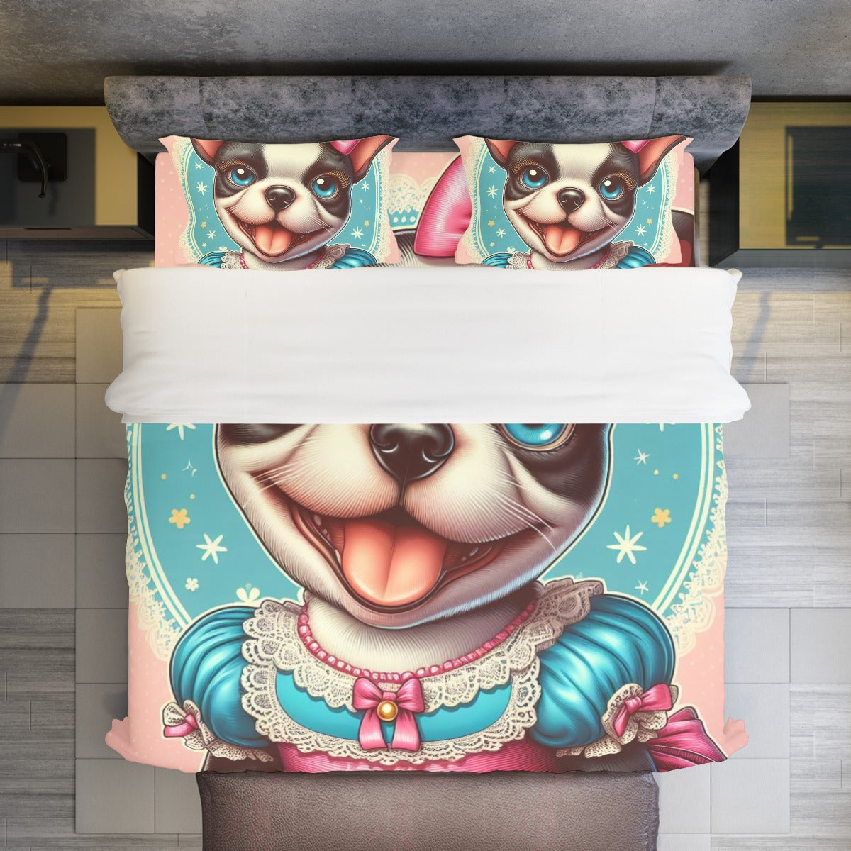Duvet Cover Set For Boston Terrier Lovers Indoor Use | Safe For Paws