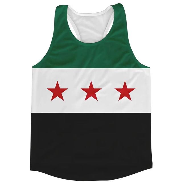 World-Class Syria Flag Running Vest Top-Tier Premium-Quality