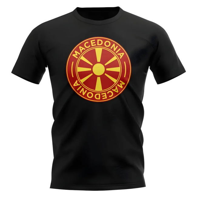 Macedonia Football Badge T-Shirt (Black) Worldcup Euro Quality