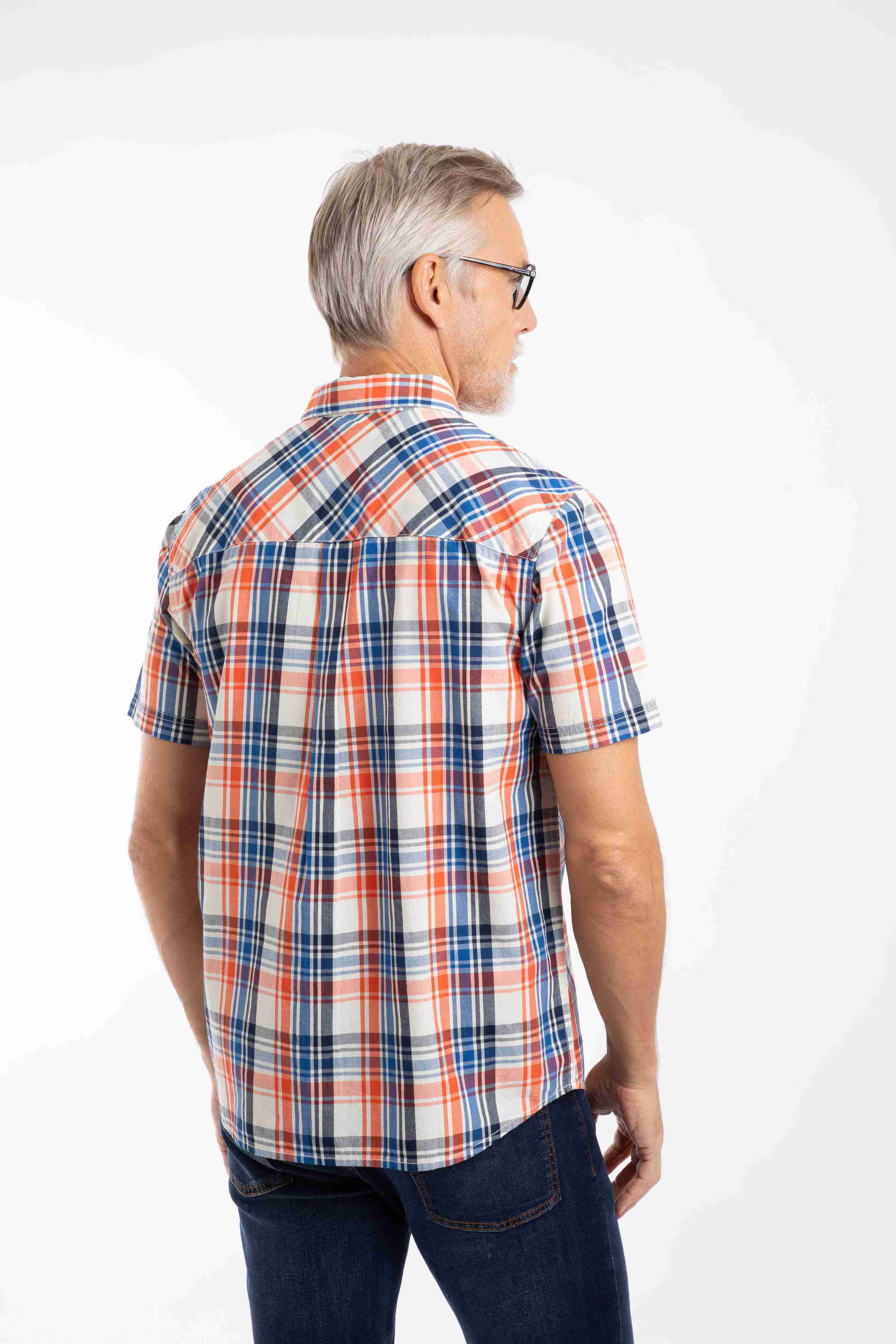 Judd Short Sleeve Check Shirt Light Cream