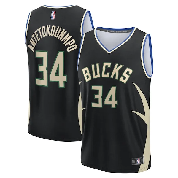 Elite Giannis Antetokounmpo MIL NBA Jersey - Black - Licensed Product