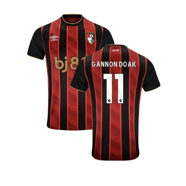 2025-2026 Bournemouth Home Shirt (Gannon Doak 11) | Competitive Price