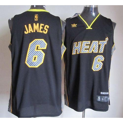 Black MIA LeBron James #6 Game-Used Style Jersey Game Day Wear