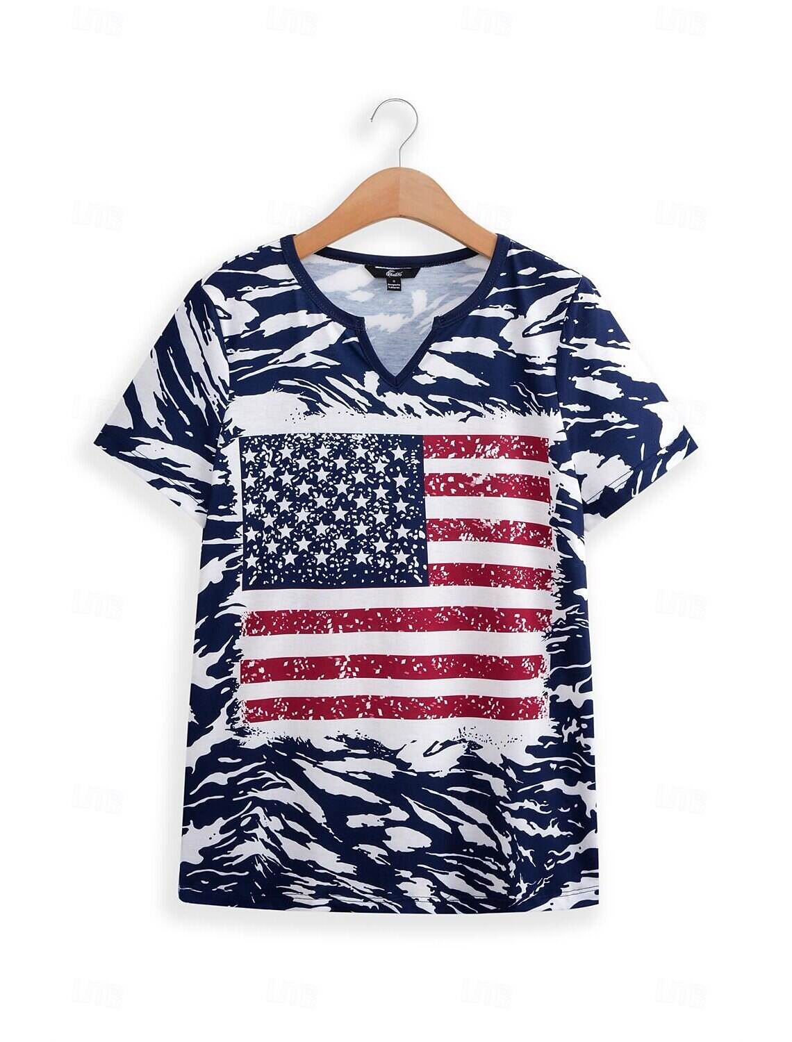 Women's Tank Top Flag Independence Day Sleeveless Sleeveless V Neck Daily Summer