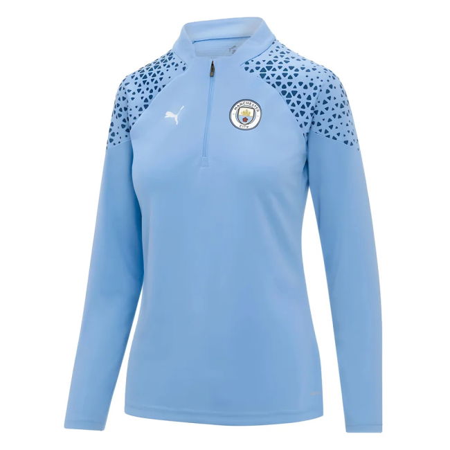 2023-2024 Man City Training Half Zip Top (Light Blue) - Ladies (Mat...