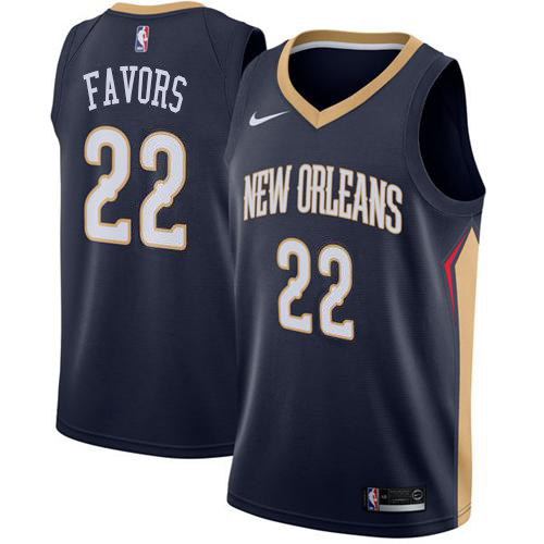 Nike New Orleans Pelicans #22 Derrick Favors Navy NBA Swingman Icon Edition Jersey Mens