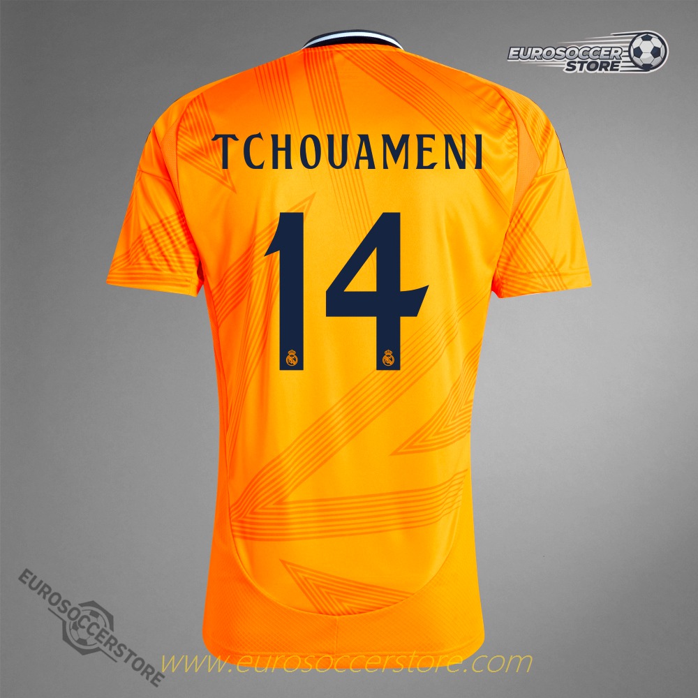 Real Madrid 24-25 Season Away Jersey with TCHOUAMENI's Number 14