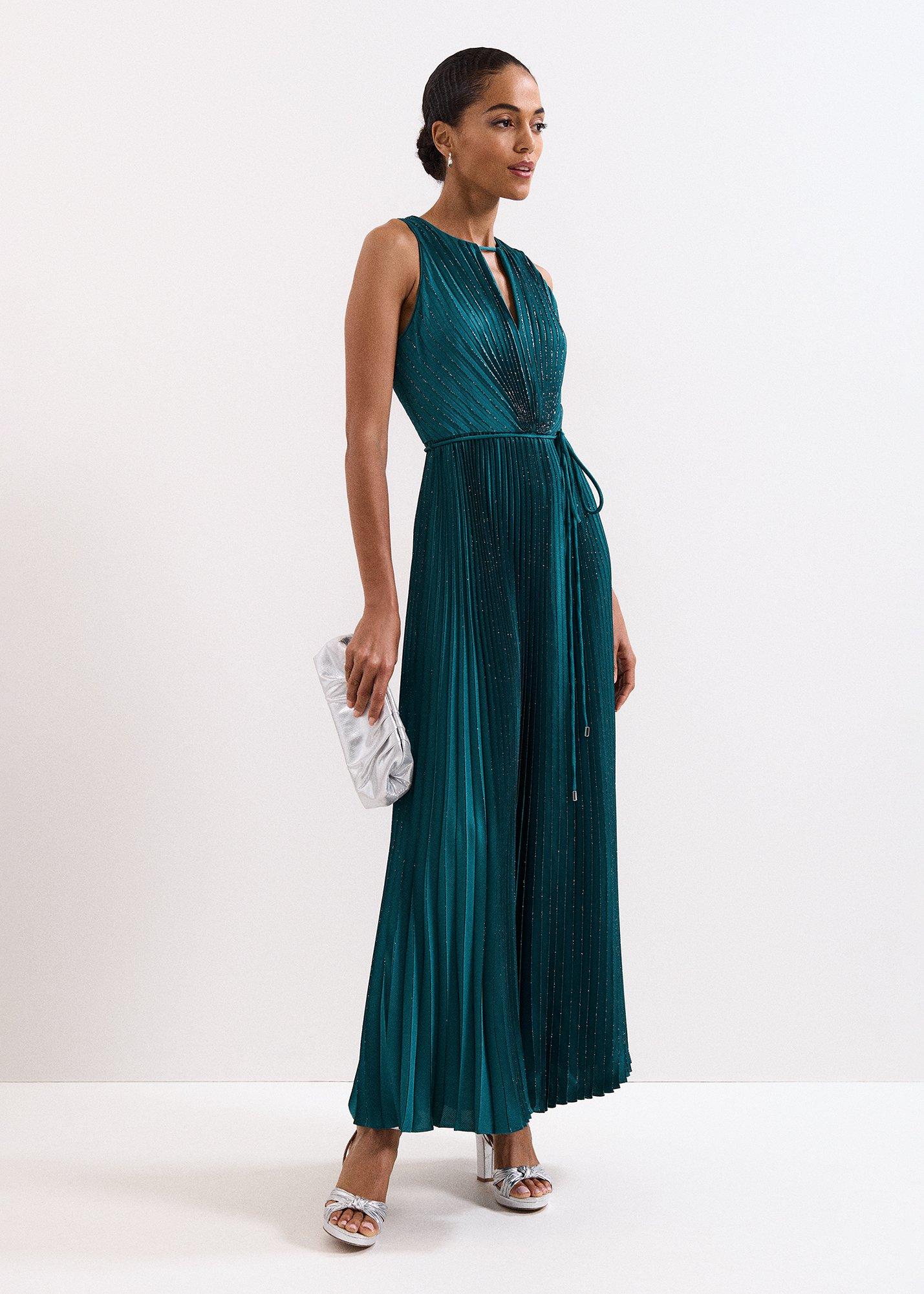 Simara Green Glitter Maxi Dress