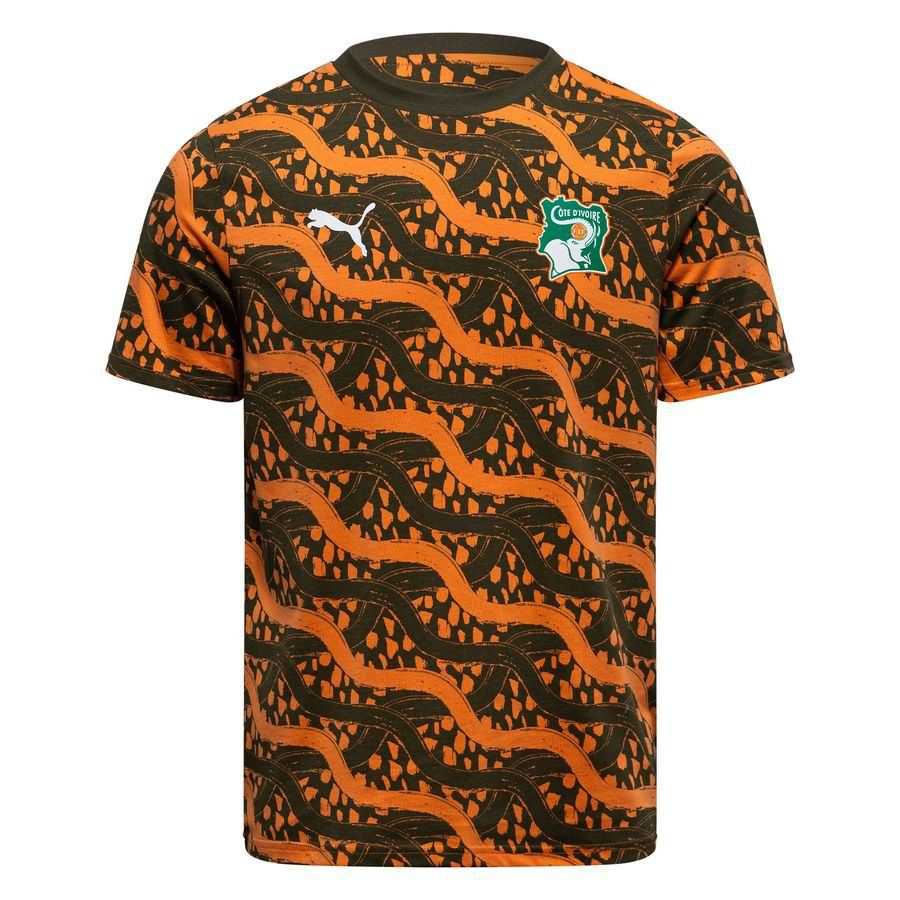 Ivory Coast T-Shirt FtblCulture AOP - Black/Loden Green/Melon Orange
