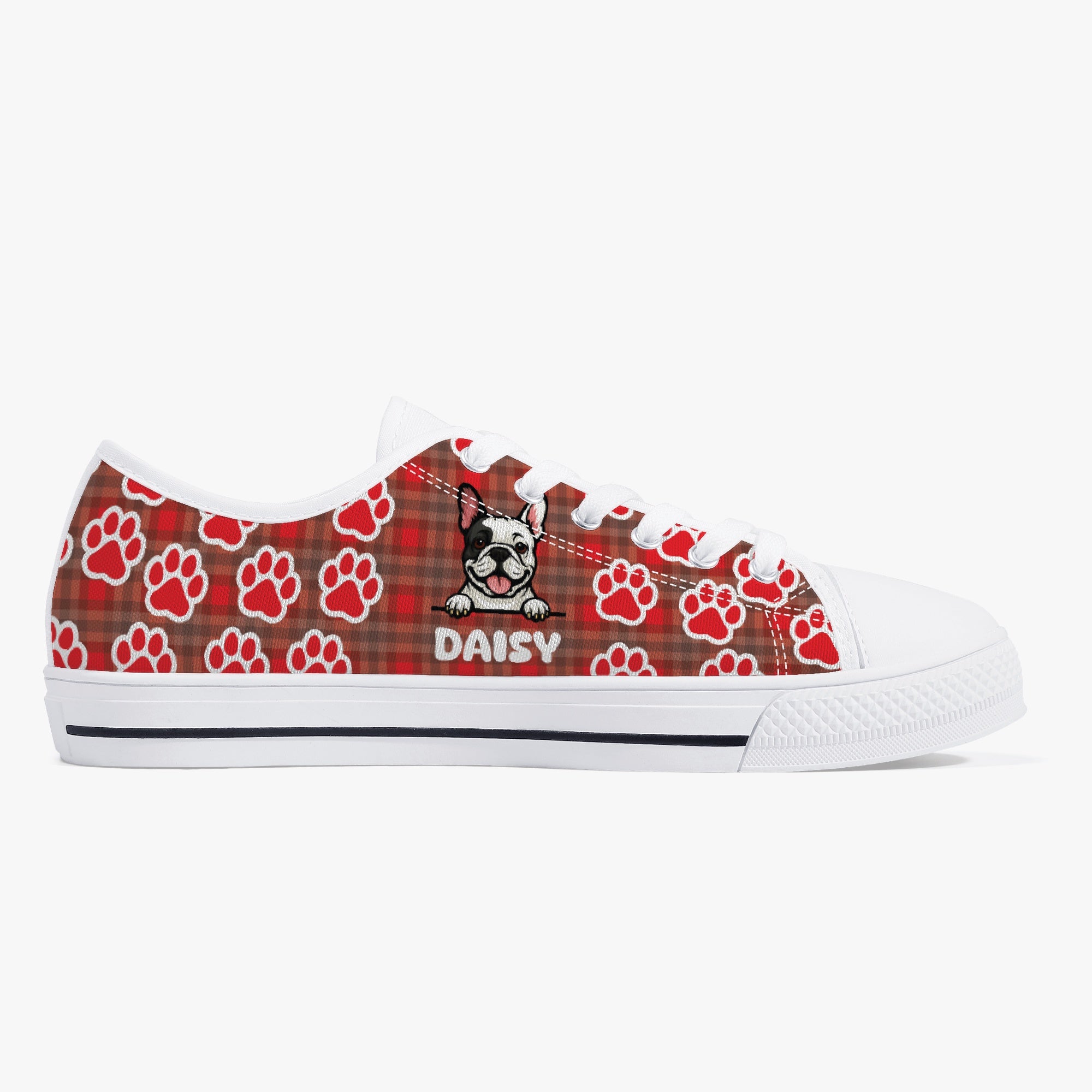 French Bulldog Lover Hunter Personalized Classic Low Top Canvas Shoes Casual Footwear