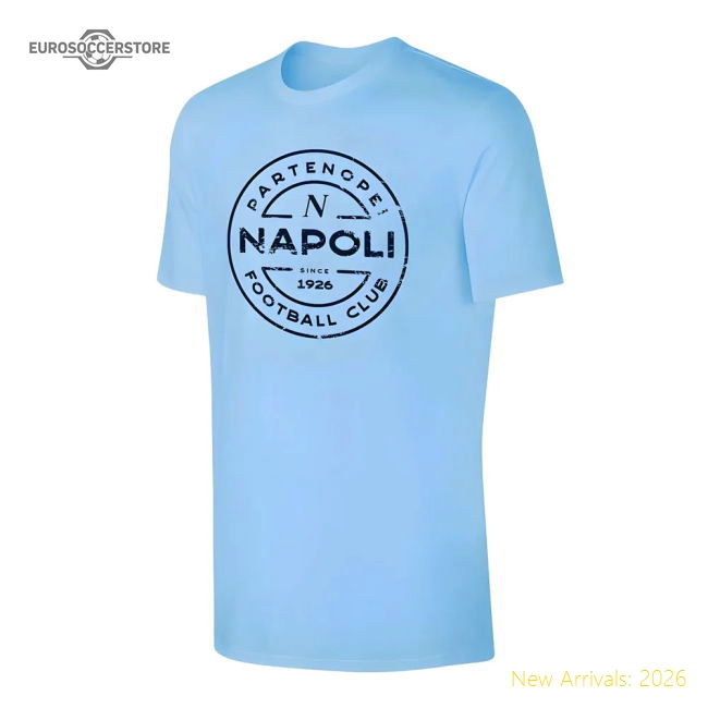 Trending Official Napoli \'Stamp\' T-Shirt - Light Blue
