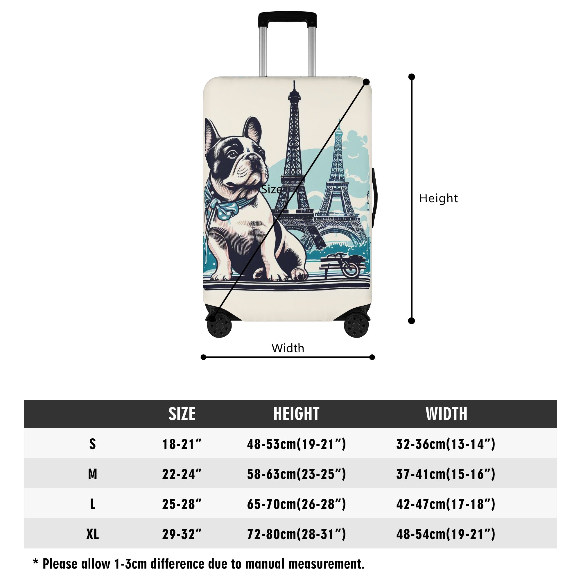 Paris Vibes - Breed-specific Luggage Cover For French Bulldogs