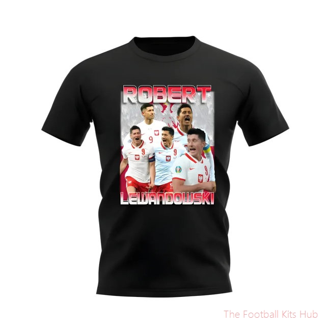 Robert Lewandowski Poland Bootleg T-Shirt (Black)