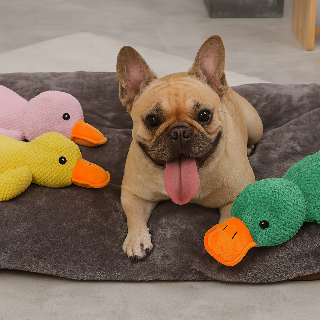 Ducklet Frenchie Duck Chew Toy – Interactive Sounding Quacking Sleeping Toy
