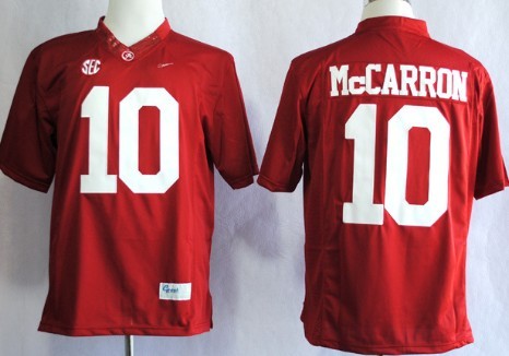Men's Alabama Bama Red 2014 authentic None #10 game jersey Jersey