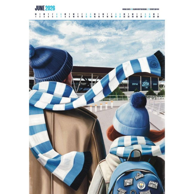 Calendar 2026 High Quality Manchester City 2025-2026 Home Kit