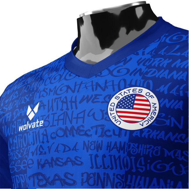 Climate-Control Exclusive-Design Usa Heritage Football Jersey Blue