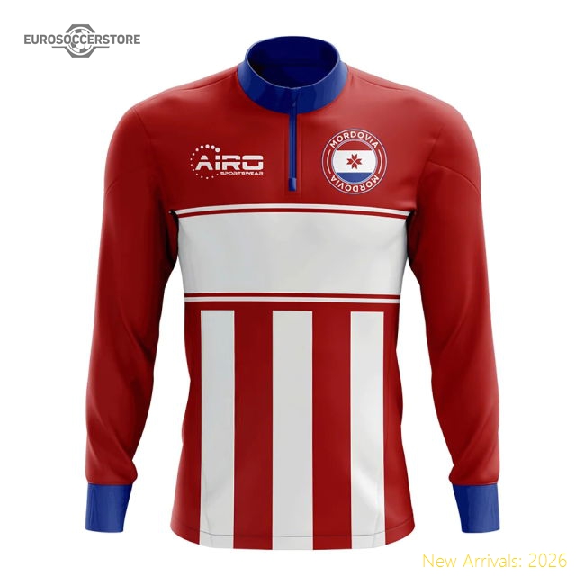 Mordovia Concept Football Half Zip Midlayer Top (Red-White)