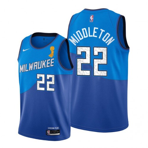 Blue MIL Milwaukee Bucks #22 Nike Classic Jersey Game Day Wear