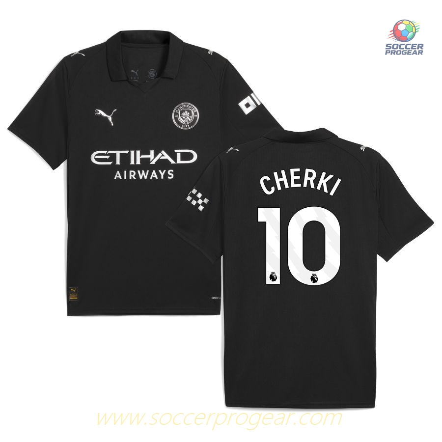 Manchester City Away Team Football Jersey 2025-26 Edition Cherki