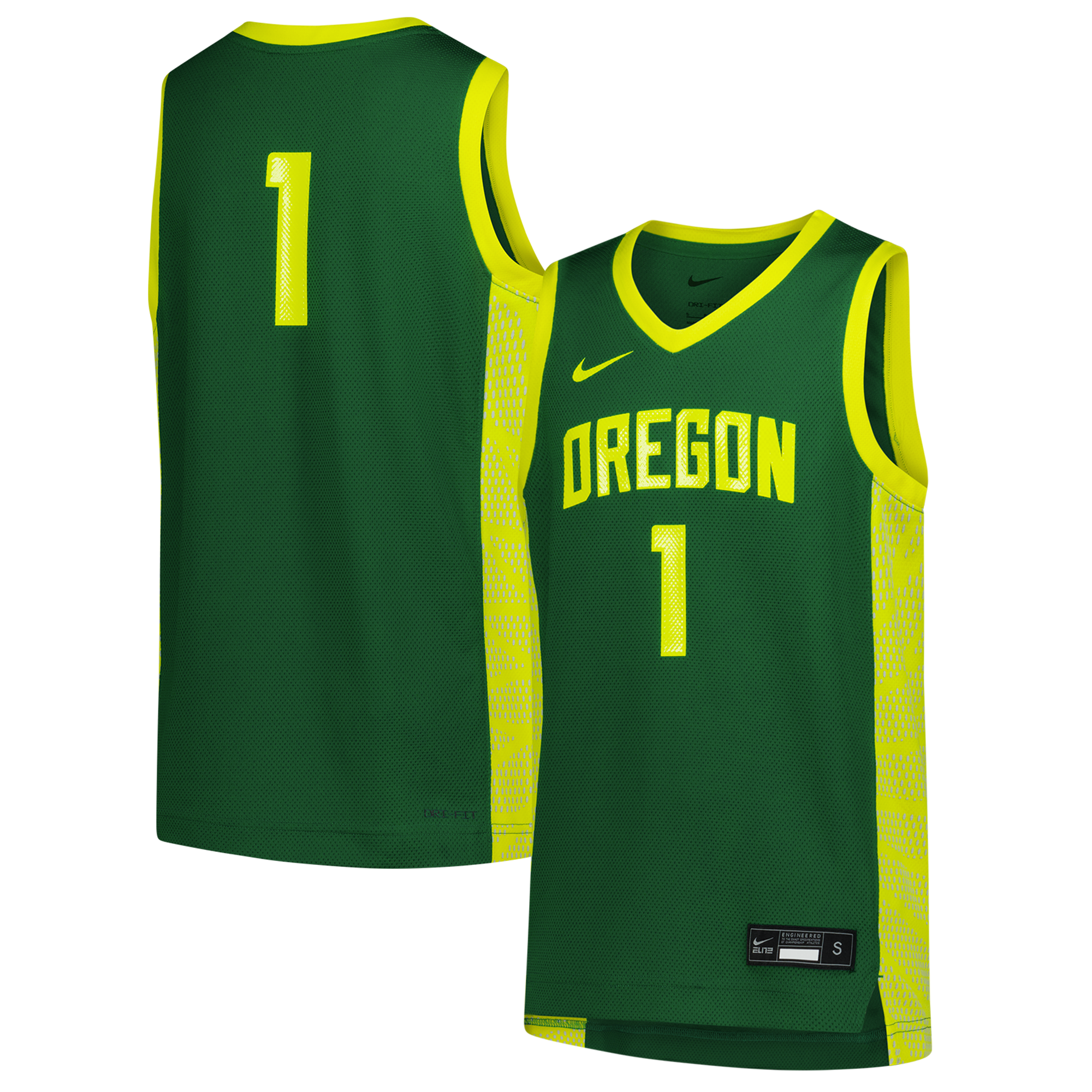 #1 Oregon Ducks Nike Youth Replica Basketball Jersey - Green