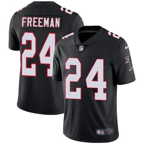 NFL A F Falcons Devonta Freeman #24 Black Limited Game Jersey - Pre...