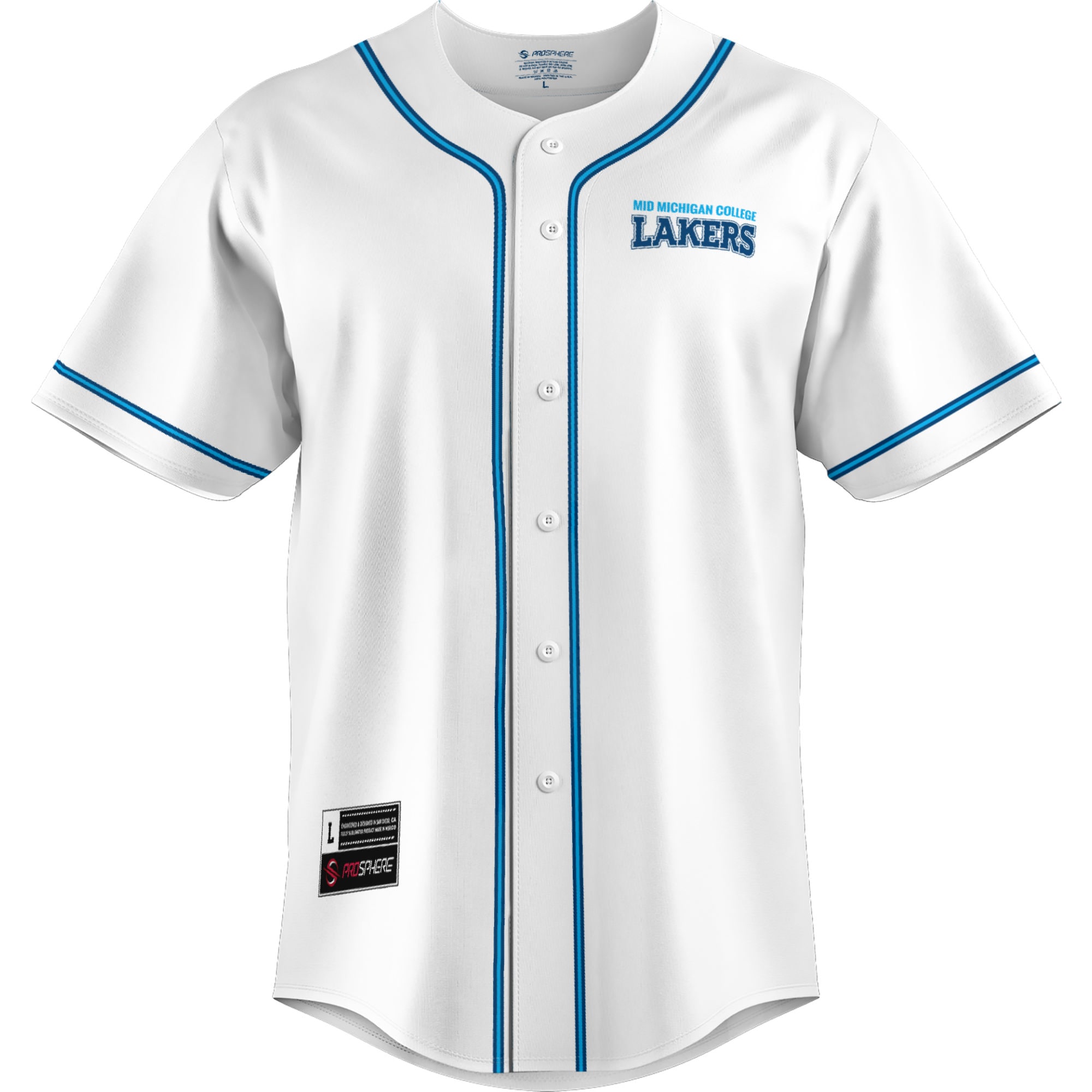 [DDG] Mid Michigan College GameDay Greats Youth Lightweight Baseball Jersey - White