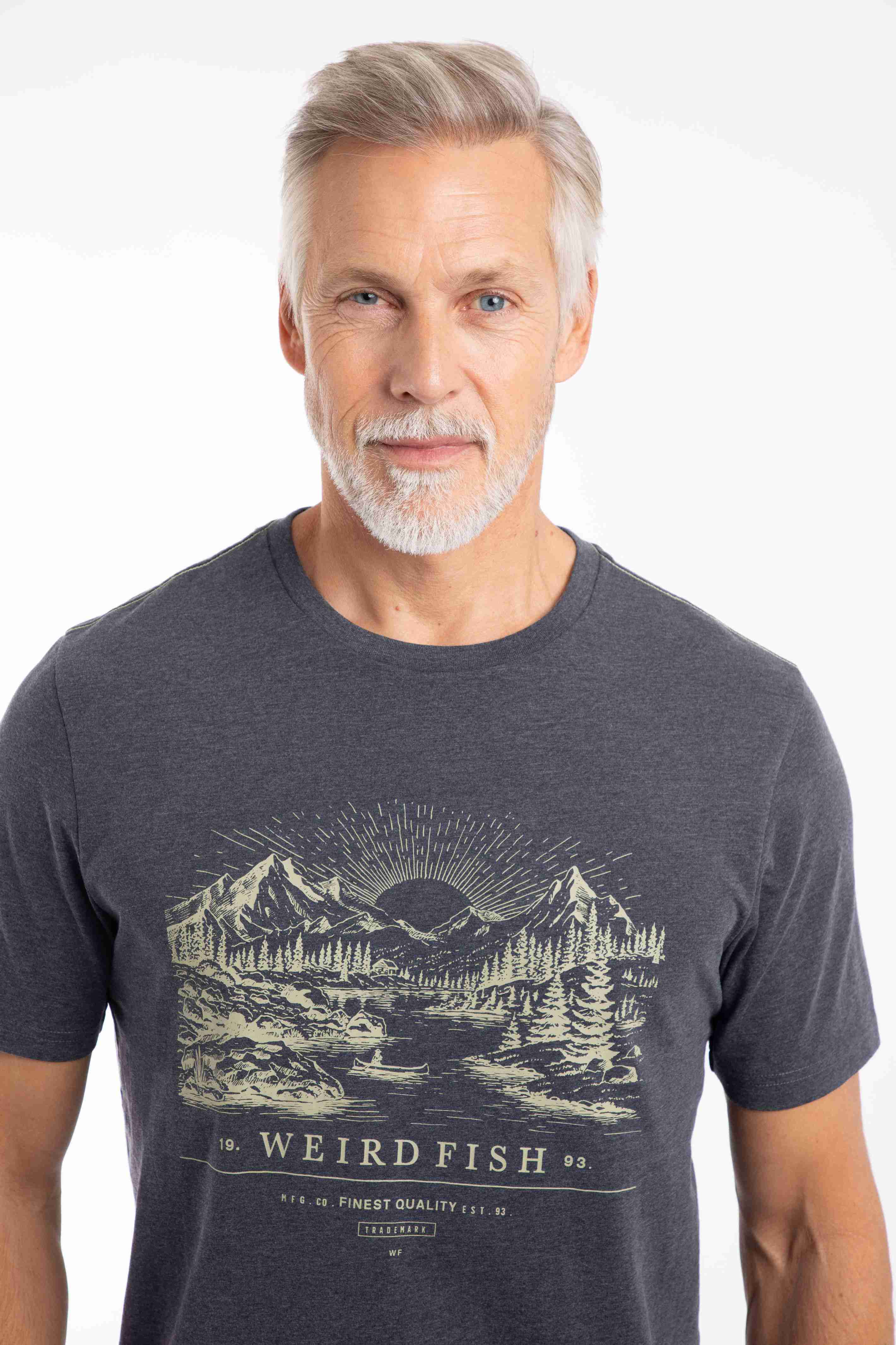 Sunrise Front Print Graphic T-Shirt Navy