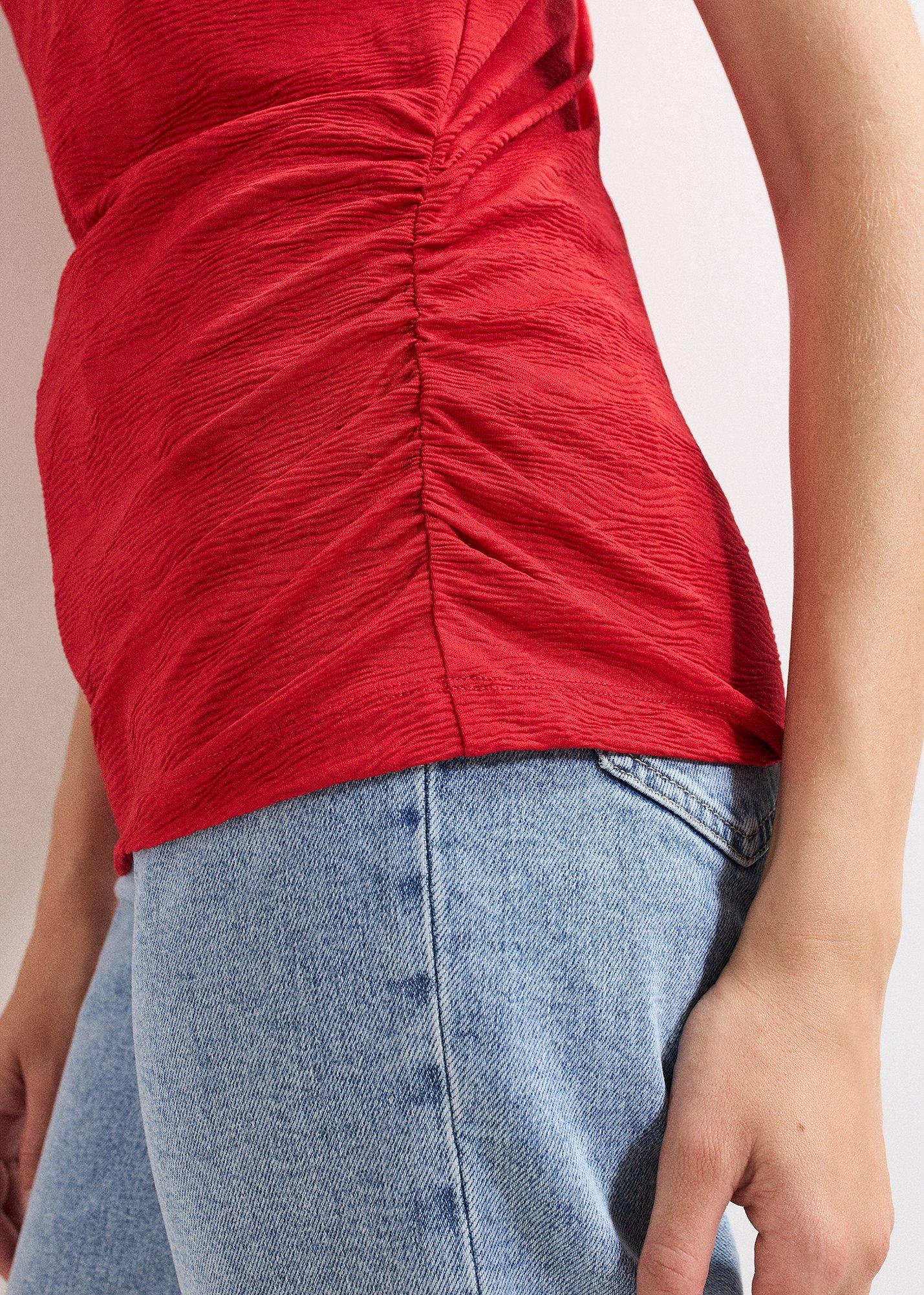 Rina Drape Textured Sleeveless Top