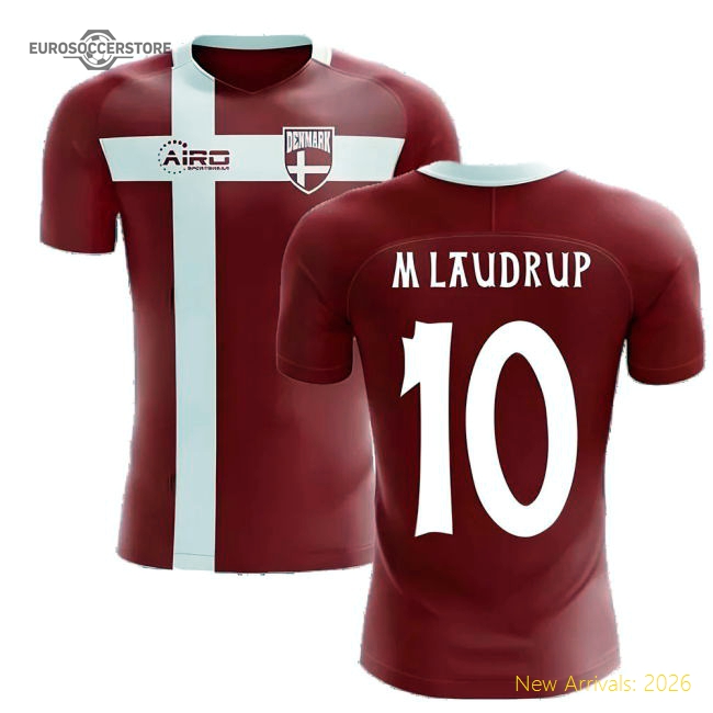 2025-2026 Denmark Flag Concept Football Shirt (M Laudrup 10)