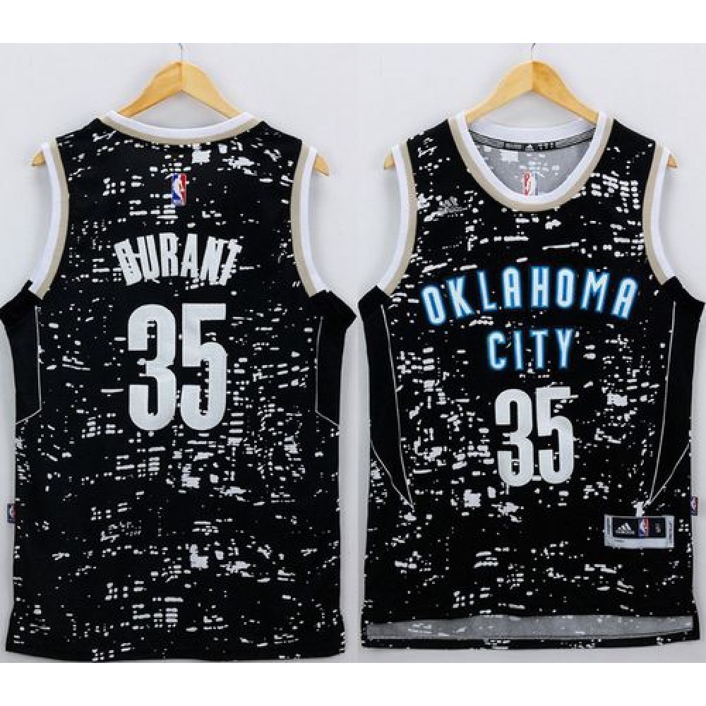 Game Day Authentic Men's Thunder #35 Kevin Black Basketball Jersey