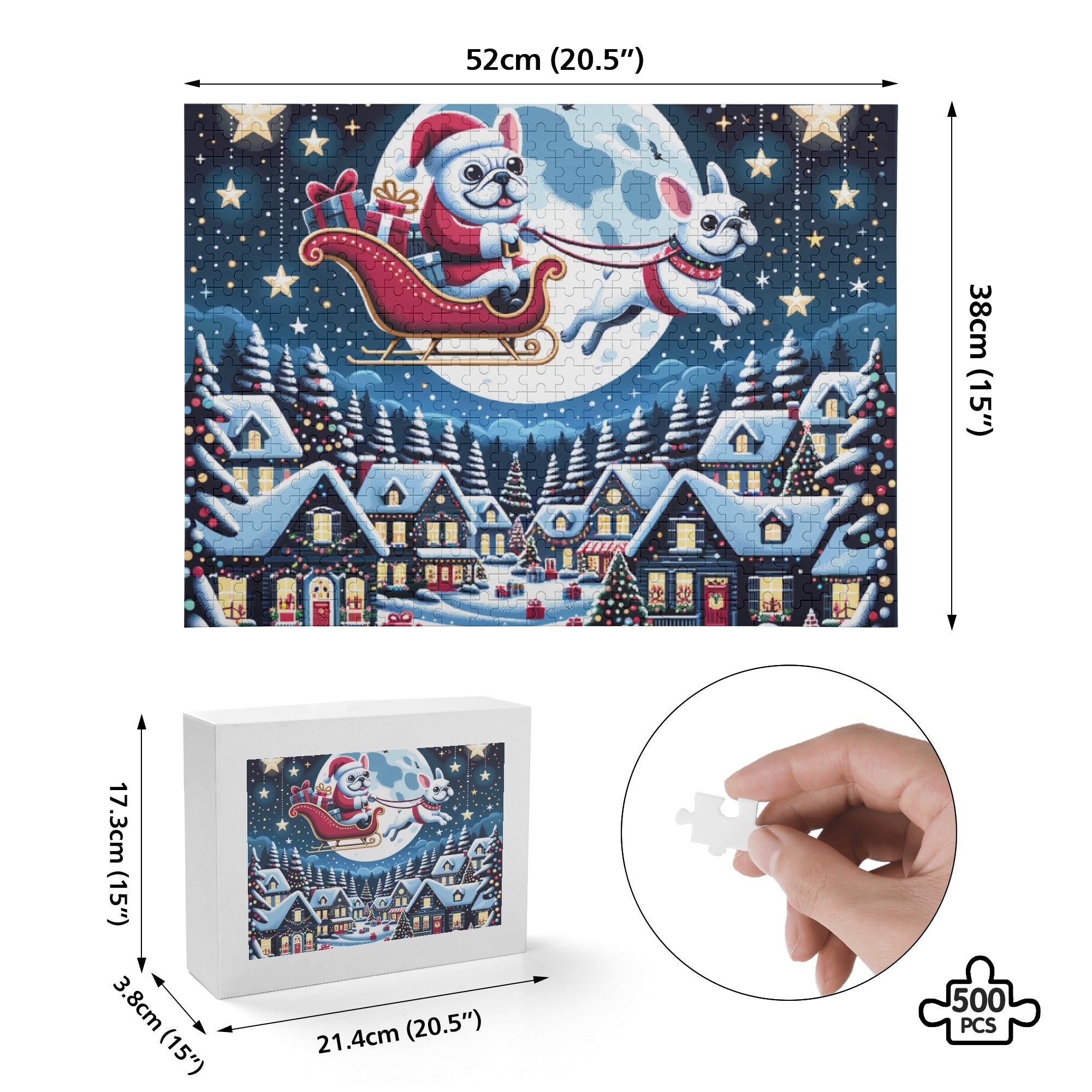 French Bulldog Holly 500 Piece Wooden Puzzle Useful Frenchie Gear