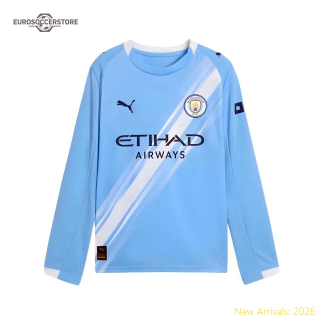 2025-2026 Man City Kids Comfortable Jersey Climacool Quick-dry
