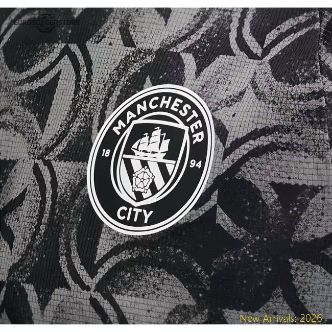 Superior Top-Grade 2025-2026 Man City Warm Up Jersey Black
